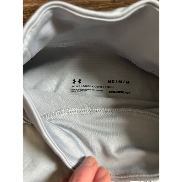 Under Armour Men’s UA Cold Gear Infrared Fitted Mock Turtleneck Gray Black NWT - Picture 7 of 8